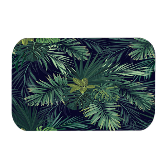 Tropical Botanical Quick-Dry Bathroom Shower Curtain & Mat Set