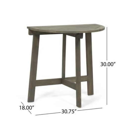 Folding Acacia Wood Half-Round Bistro Table – Space-Saving Balcony Patio Table