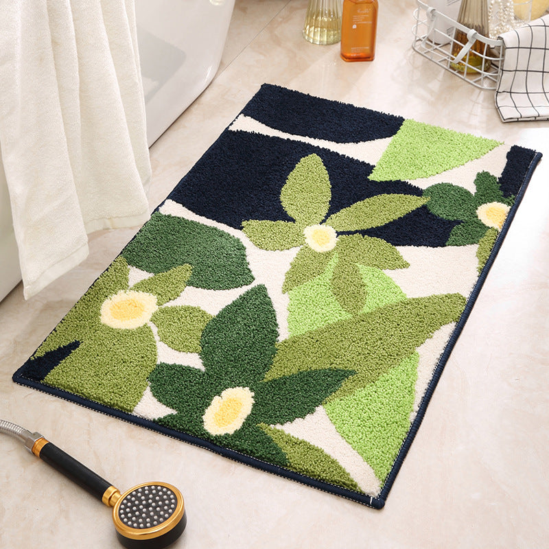 Botanical Tropical Leaf Non-Slip Bathroom Floor Mat