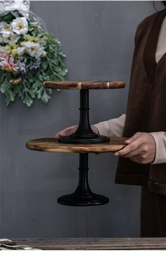 Acacia Wood Cake Stand & Dessert Display Tray