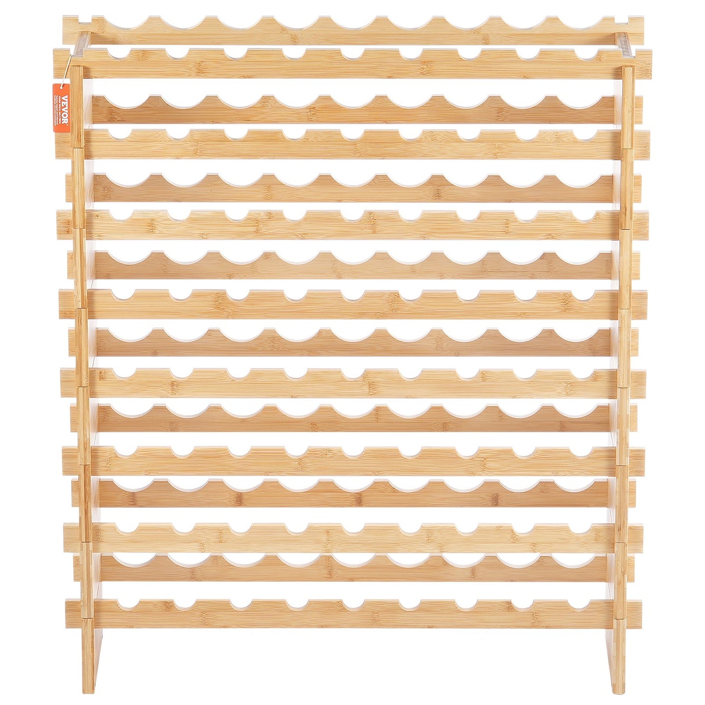 Modular 72-Bottle Bamboo Wine Rack for Home & Cellar