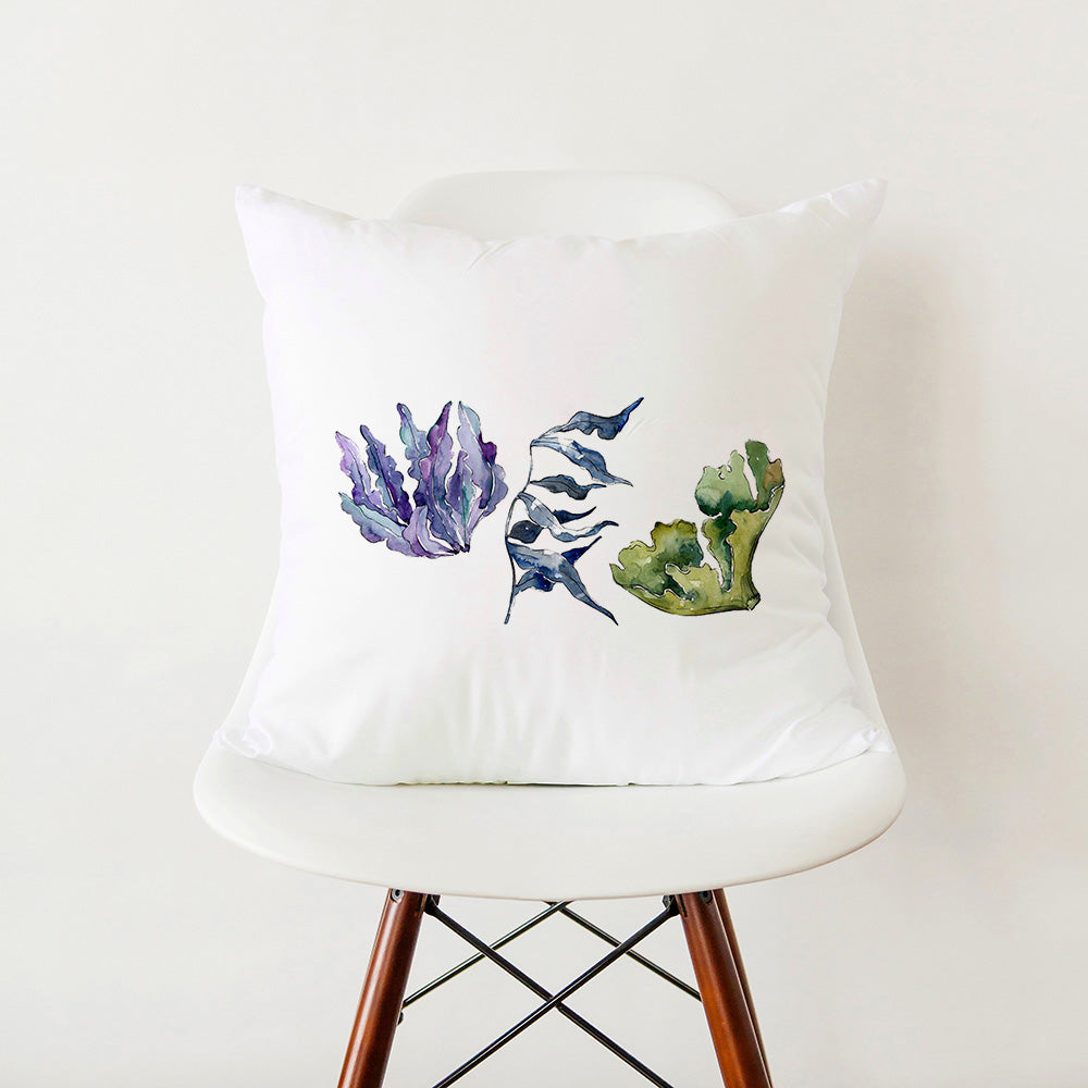 Verdant Minimalist Green Leaf Pillow Cover