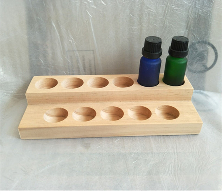 11-Slot Pine Wood Essential Oil Display Stand