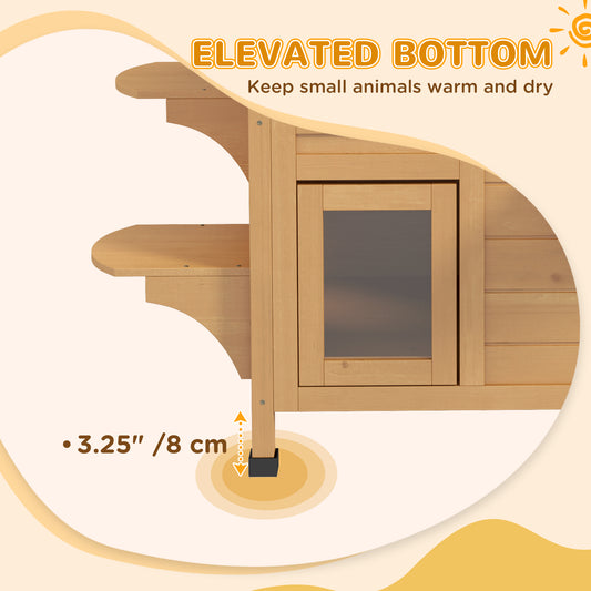 Multi-Level Wooden Outdoor Cat House with Weatherproof Roof
