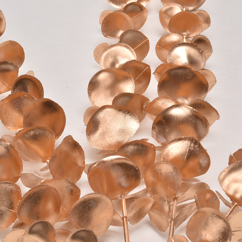 5pcs Metallic Gold Faux Eucalyptus Stems – Luxury Decorative Botanical Picks