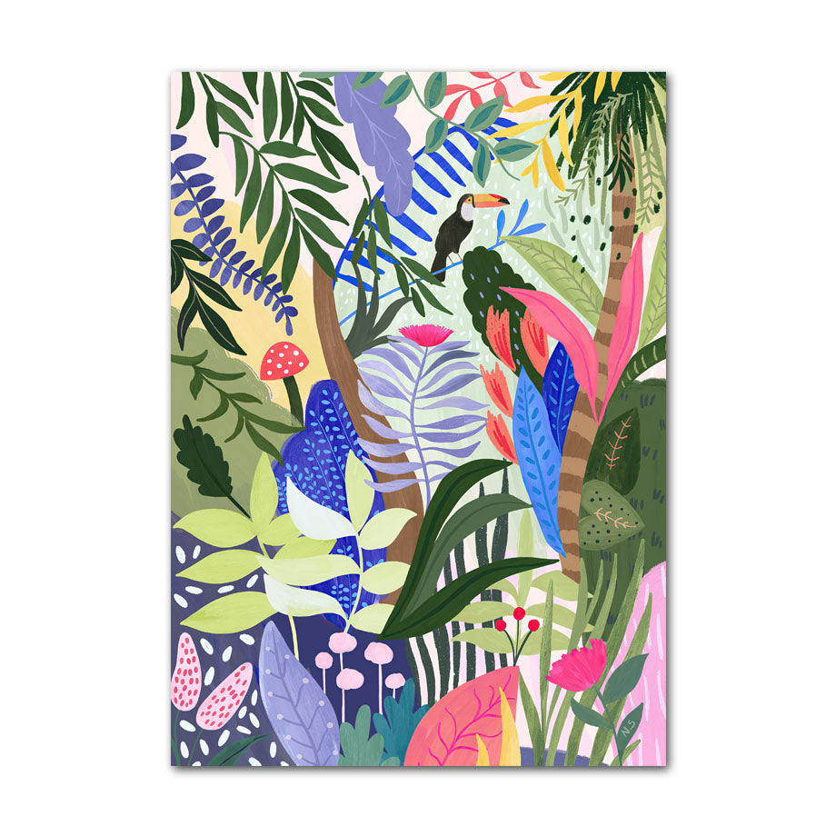 Tropical Jungle Animal Canvas Wall Art – Safari Nursery & Kids Room Decor Collection