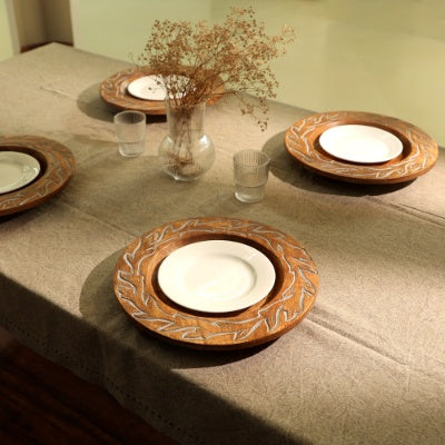 Artisan Handcrafted 13-Inch Wooden Charger Plate