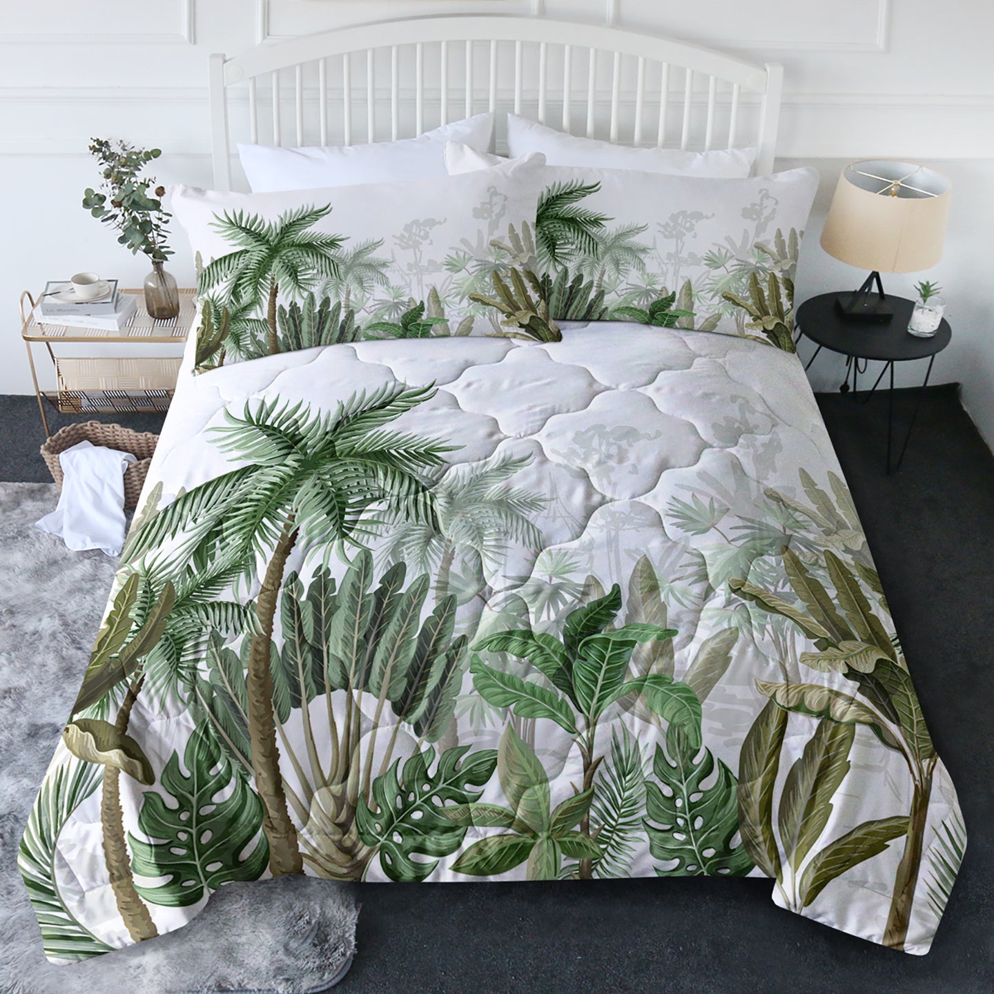 Tropical Oasis Coconut & Banana Leaf Microfiber Bedding Set
