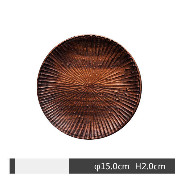 Black Walnut Round Serving Tray – Elegant Breakfast & Coffee Table Tray