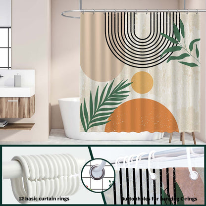 Boho Sunrise Arch Minimalist Shower Curtain