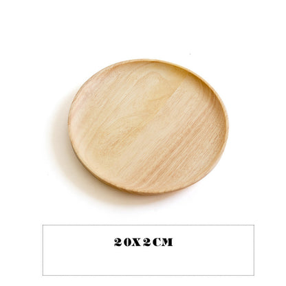 Round Acacia Wood Serving Tray – Minimalist Snack, Tea & Display Plate