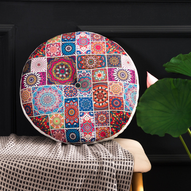 Bohemian Round Floor Cushion Meditation Mat