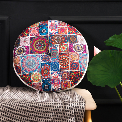 Bohemian Round Floor Cushion Meditation Mat