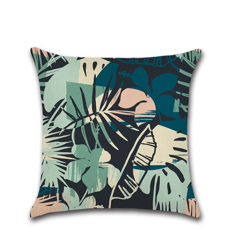 Modern Tropical Botanical Throw Pillow Cover
