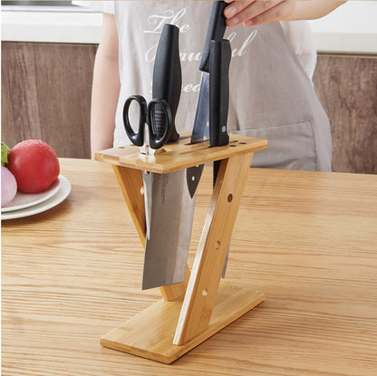 Bamboo Knife Stand & Holder