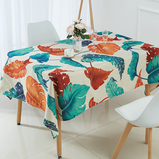 Verdant Haven Waterproof Tropical Botanical Tablecloth