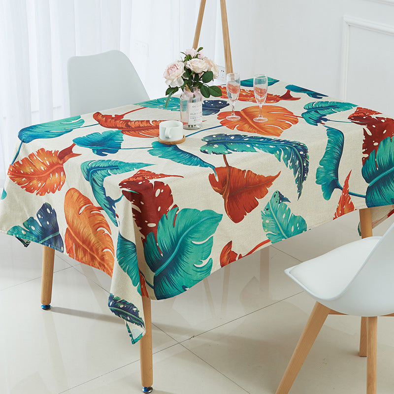 Verdant Haven Waterproof Tropical Botanical Tablecloth