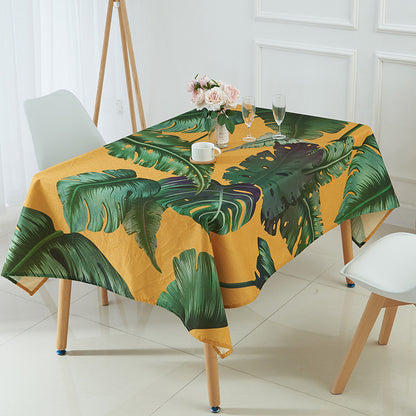 Verdant Haven Waterproof Tropical Botanical Tablecloth