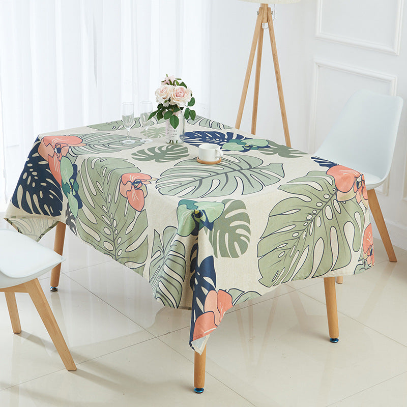 Verdant Haven Waterproof Tropical Botanical Tablecloth