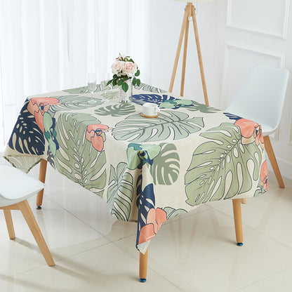 Verdant Haven Waterproof Tropical Botanical Tablecloth