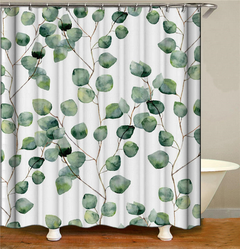 Eucalyptus Watercolor Botanical Shower Curtain
