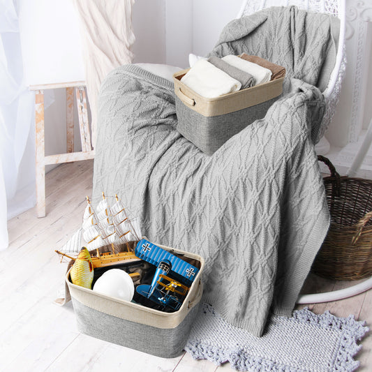 Minimalist Linen Dog Toy Basket