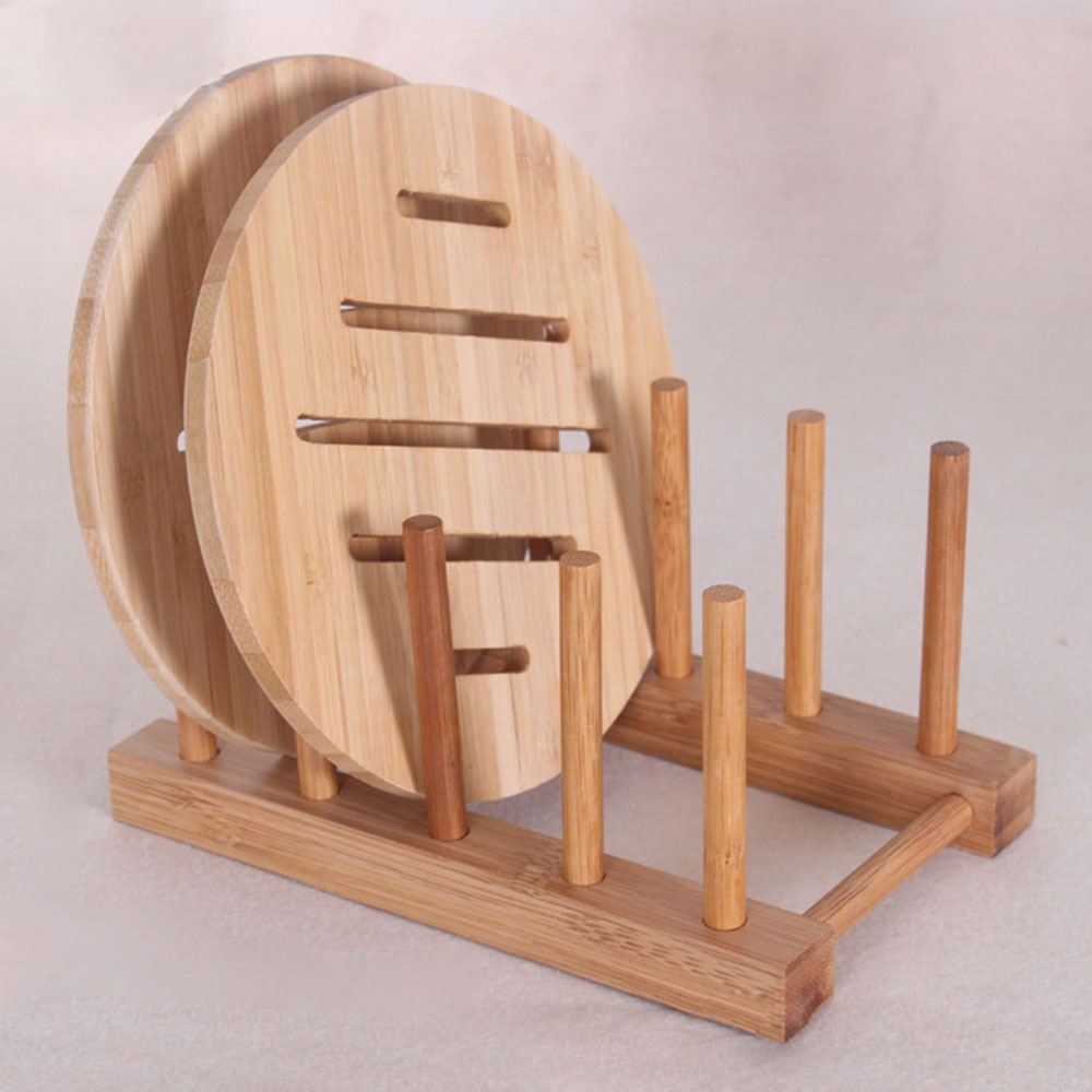 Curved Wooden Tableware Display Rack