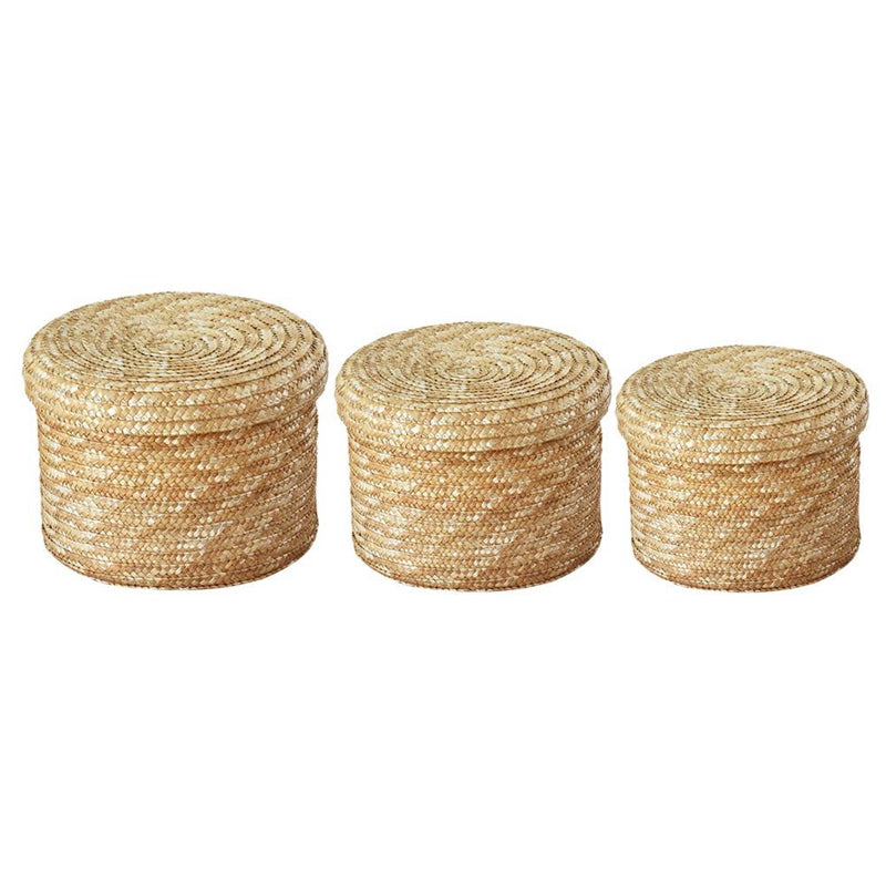 Wheat Straw Handwoven Storage Basket – Natural Eco-Friendly Shelf Organizer