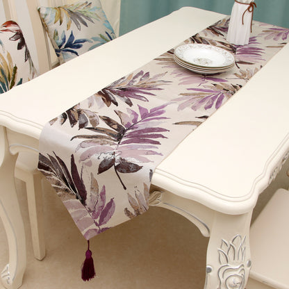 Botanical Leaf Table Runner – Farmhouse Nature Dining Decor
