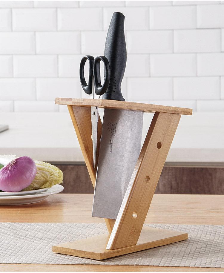 Bamboo Knife Stand & Holder