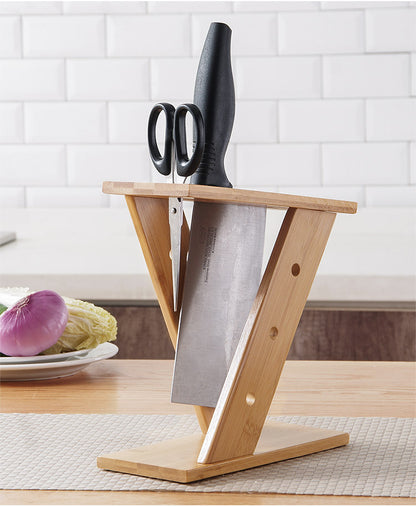 Bamboo Knife Stand & Holder