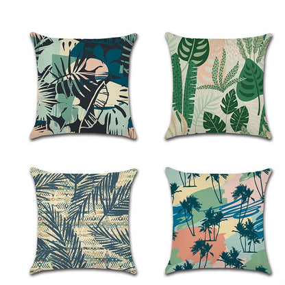 Modern Tropical Botanical Throw Pillow Cover