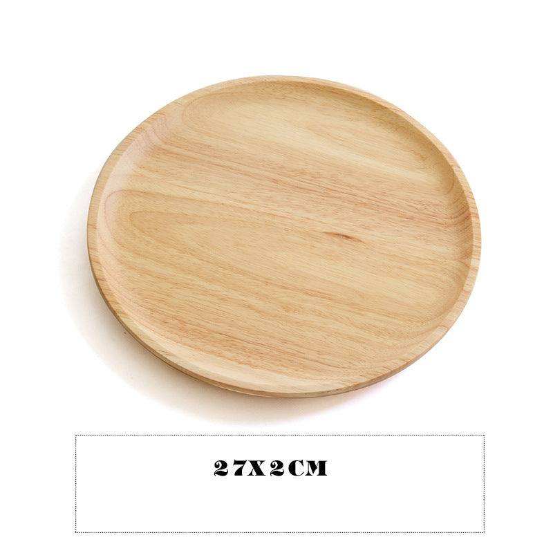 Round Acacia Wood Serving Tray – Minimalist Snack, Tea & Display Plate