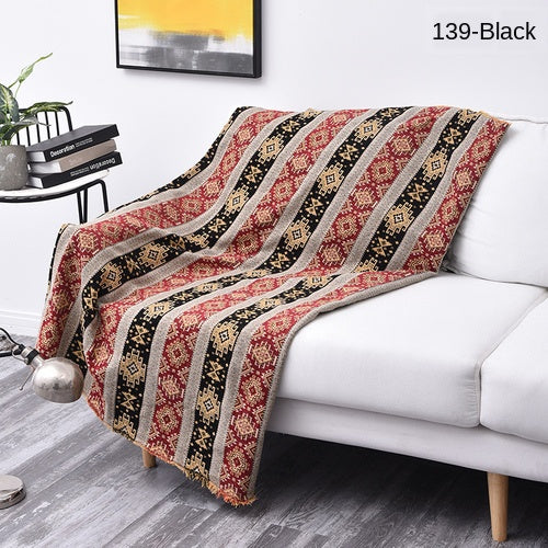 Artisan Boho Chenille Sectional Sofa Throw & Protector