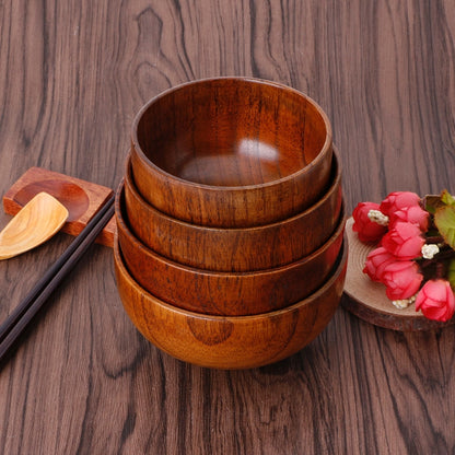 Acacia Wood Serving Bowl – Minimalist Round Kitchen & Table Bowl