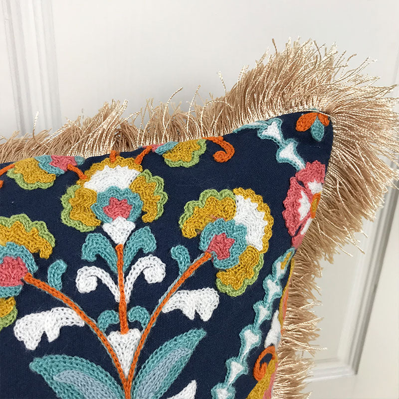 Embroidered Boho Pillowcase