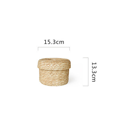 Wheat Straw Handwoven Storage Basket – Natural Eco-Friendly Shelf Organizer