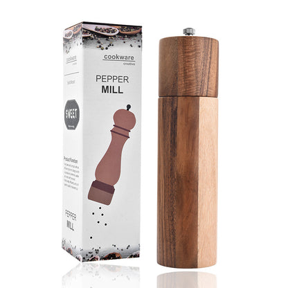 Acacia Wood Salt & Pepper Grinder – Manual Spice Mill with Ceramic Core
