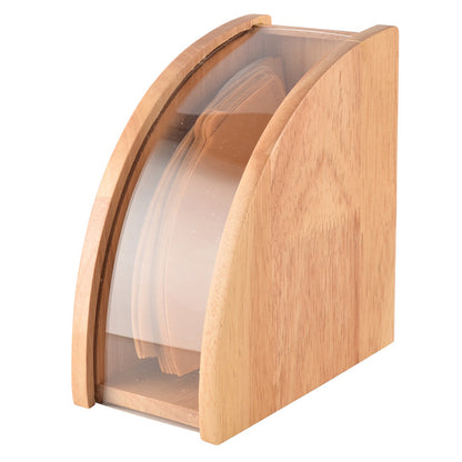 Minimalist Solid Wood Coffee Filter & Tissue Holder – Modern Wooden Organizer with Acrylic Accent