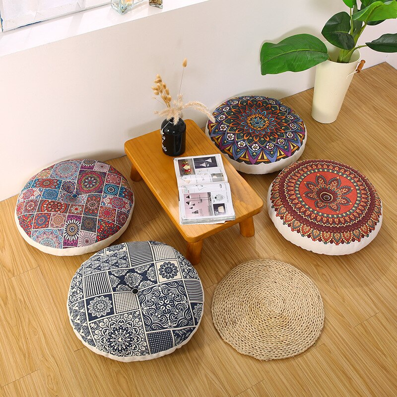 Bohemian Round Floor Cushion Meditation Mat