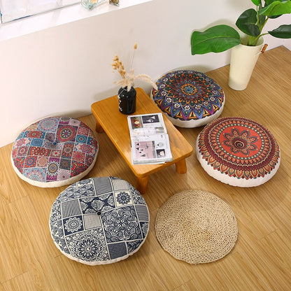 Bohemian Round Floor Cushion Meditation Mat