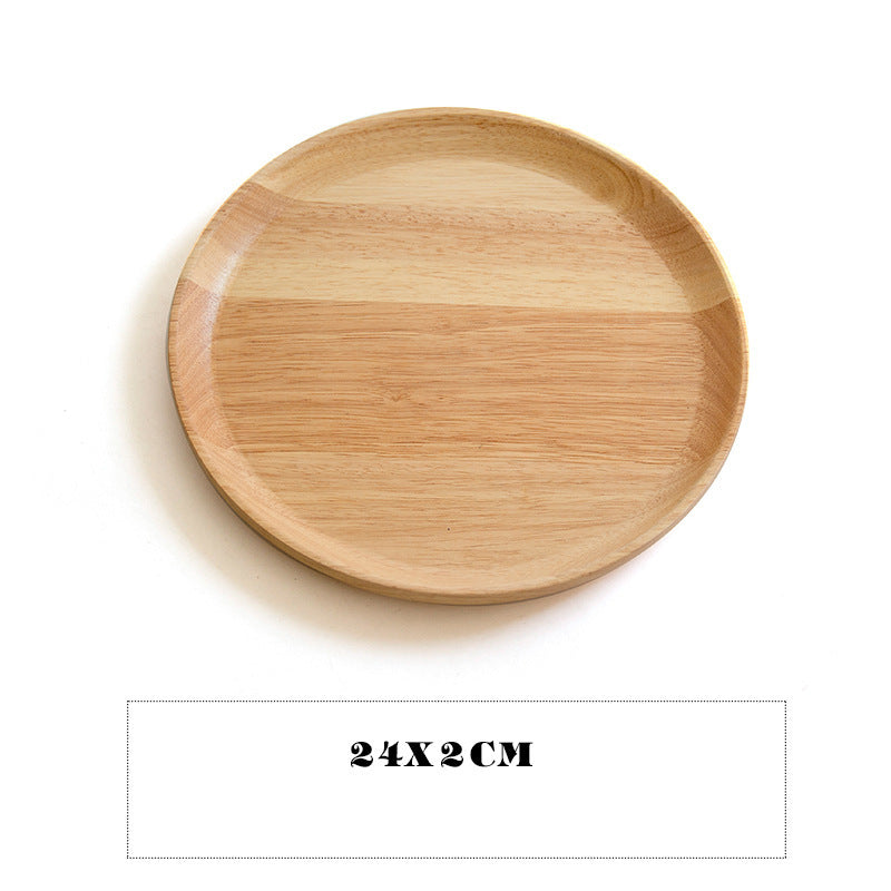 Round Acacia Wood Serving Tray – Minimalist Snack, Tea & Display Plate