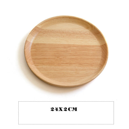 Round Acacia Wood Serving Tray – Minimalist Snack, Tea & Display Plate