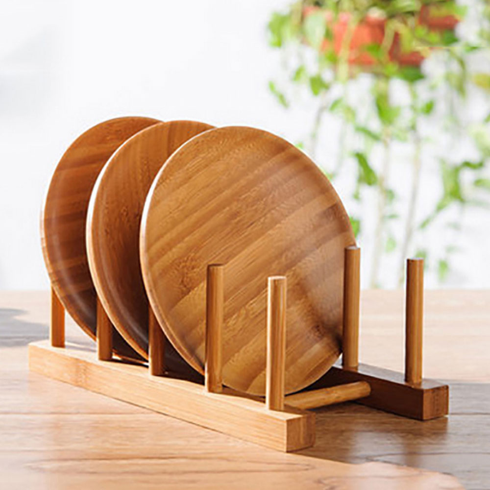 Curved Wooden Tableware Display Rack