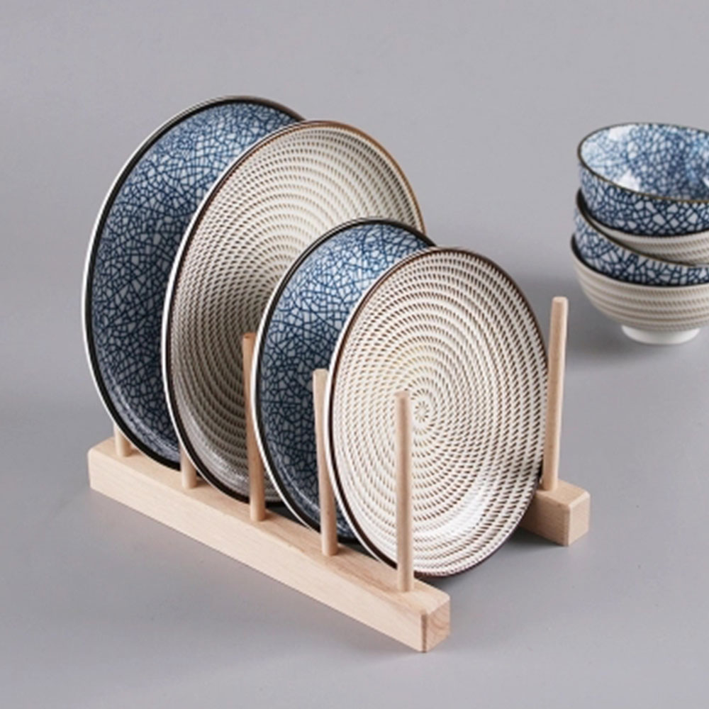 Curved Wooden Tableware Display Rack