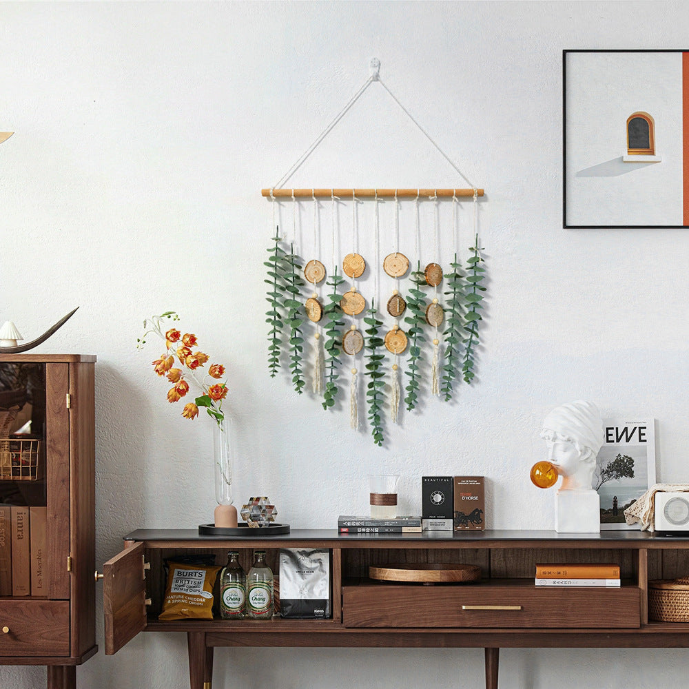 Artificial Eucalyptus Macramé Wall Hanging