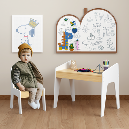 Scandinavian Study Corner for Toddlers & Ergonomic Chair Set (Ages 2–8)