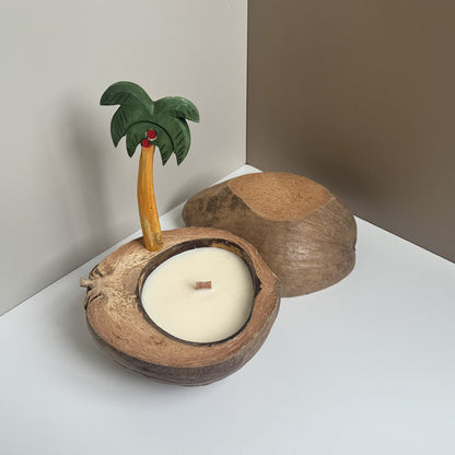 Coconut Shell Boat Candle