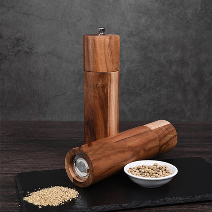 Acacia Wood Salt & Pepper Grinder – Manual Spice Mill with Ceramic Core