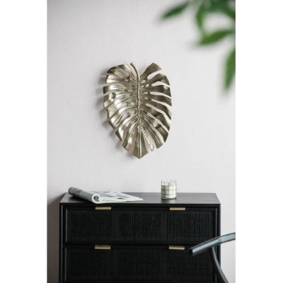 Gilded Monstera Luxe Wall Sculpture & Tray